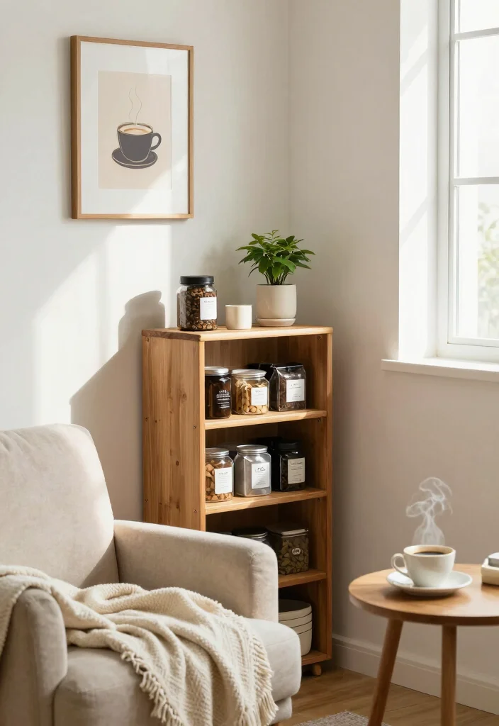 14 Coffee Bar Shelf Ideas That Look Pinterest Perfect - 3. Cozy Corner Coffee Nook 1