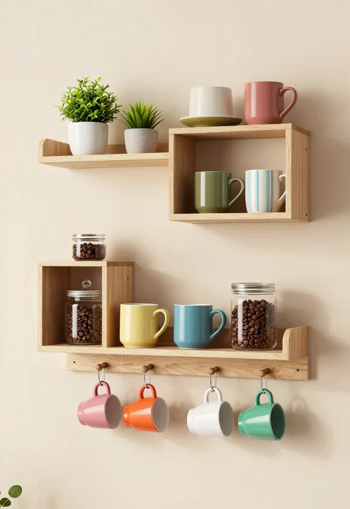 14 Coffee Bar Shelf Ideas That Look Pinterest Perfect - 7. Wall-Mounted Coffee Shelf 1