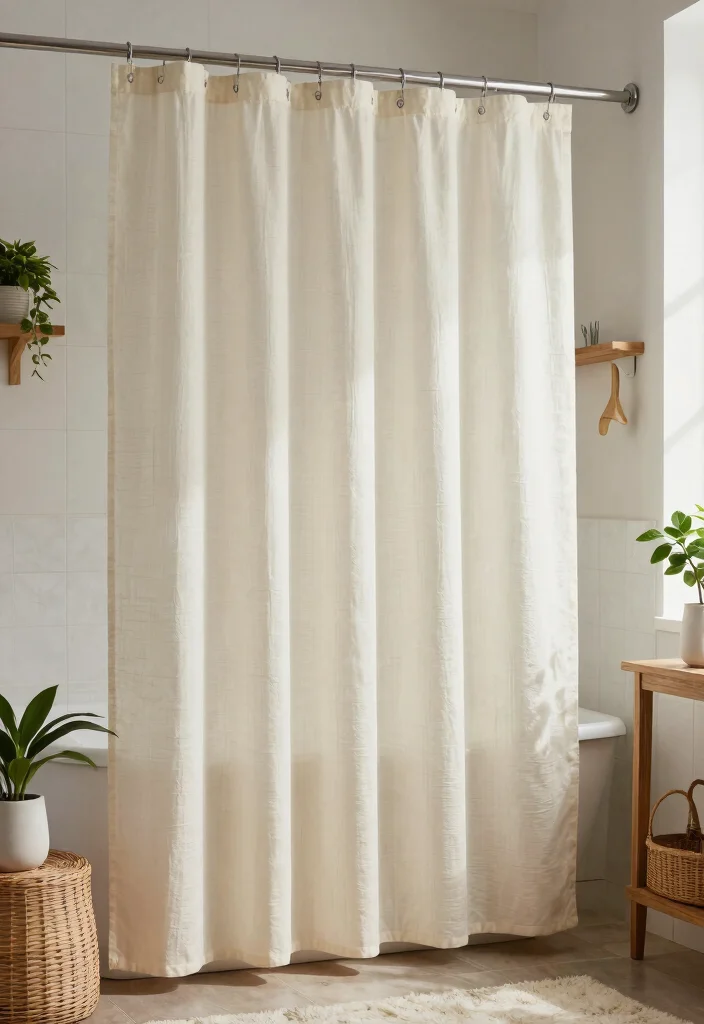 14 Curtains as Shower Curtains Ideas That Look Creative - 11. Sustainable Fabrics 1