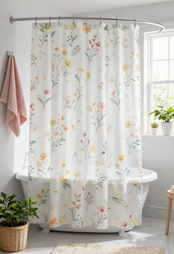 14 Curtains as Shower Curtains Ideas That Look Creative - 12. Seasonal Styles 1