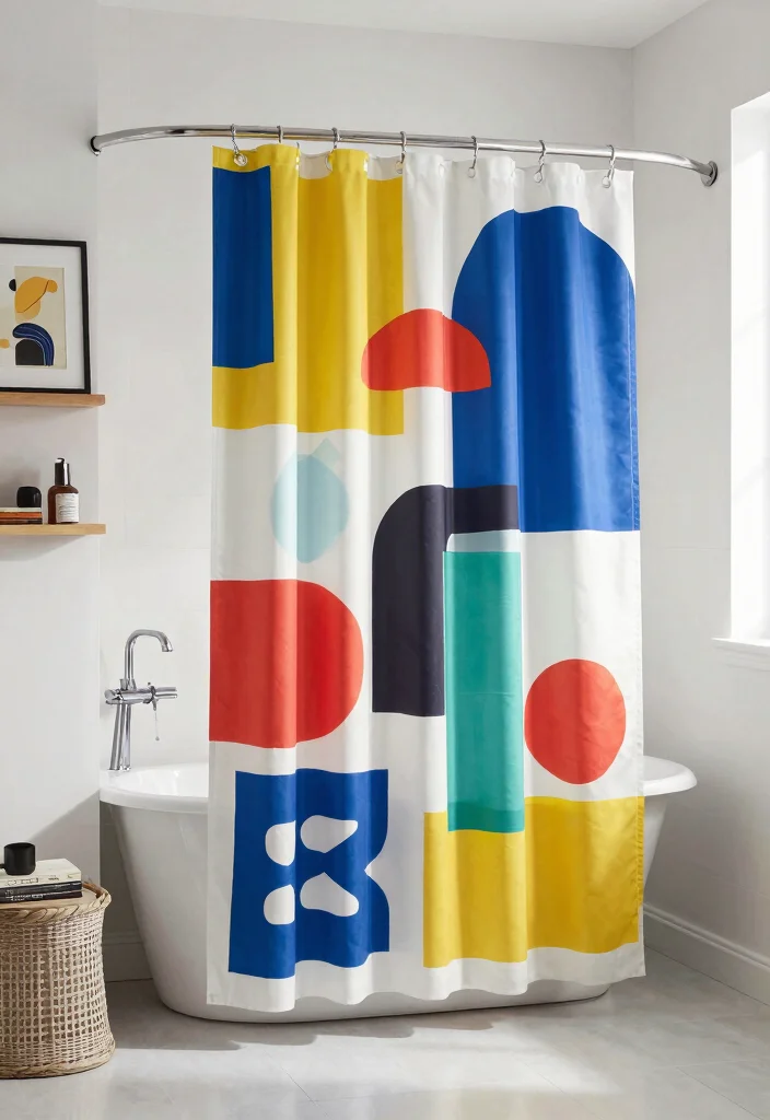 14 Curtains as Shower Curtains Ideas That Look Creative - 8. Artistic Expressions 1