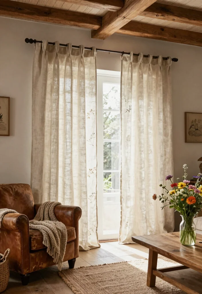 14 Double Rod Curtains Ideas for Layered Elegance 1 14 Double Rod Curtains Ideas for Layered Elegance - 1. Rustic Charm with Linen Blends 1