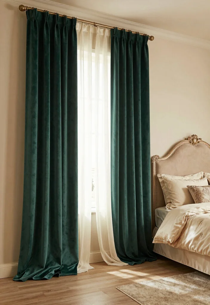 14 Double Rod Curtains Ideas for Layered Elegance - 6. Luxury Look with Velvet Layers 1