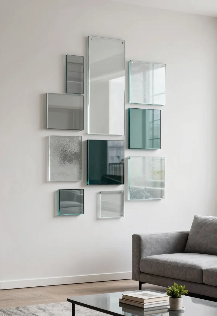 14 Glass Wall Art Ideas That Look Sleek & Modern - 1. Geometric Glass Panels 1