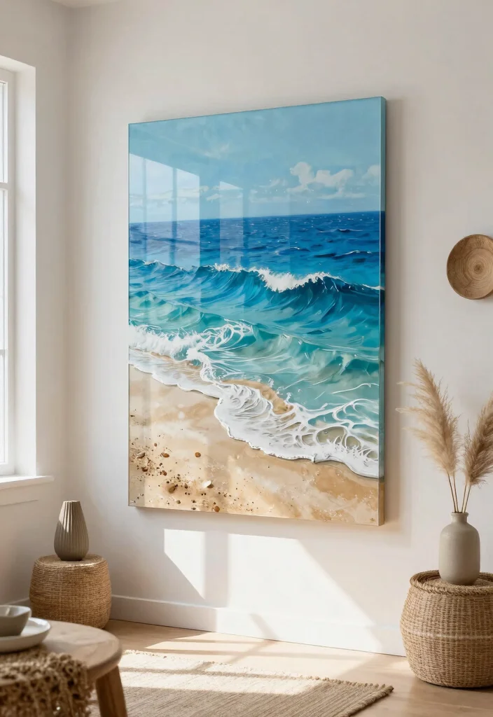 14 Glass Wall Art Ideas That Look Sleek & Modern - 10. Coastal-Inspired Glass Art 1