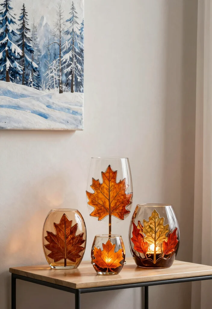 14 Glass Wall Art Ideas That Look Sleek & Modern - 12. Seasonal Glass Decor 1