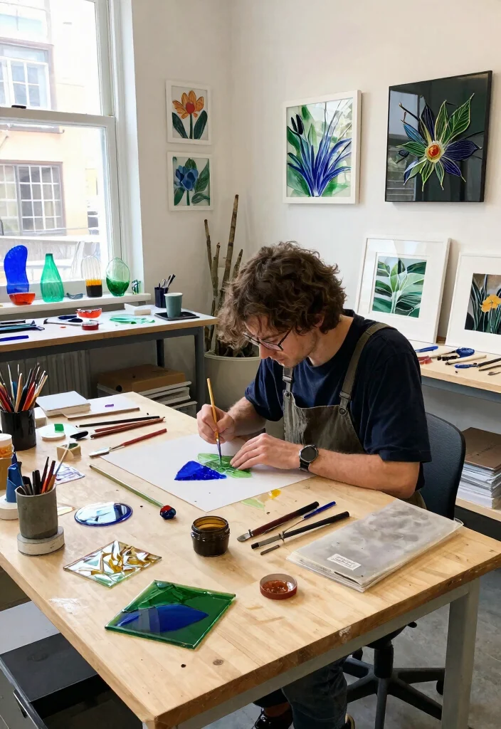 14 Glass Wall Art Ideas That Look Sleek & Modern - 14. Custom Glass Art 1