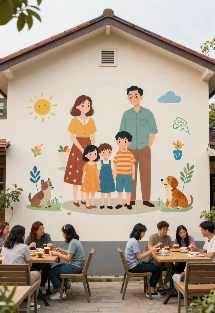 14 Mural Wall Art Outdoor Ideas That Make a Statement 54 14 Mural Wall Art Outdoor Ideas That Make a Statement - 14. Personalized Family Murals 1