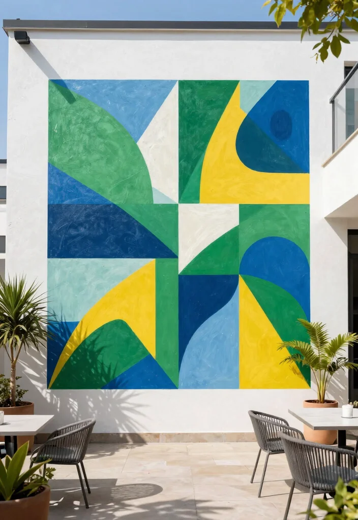 14 Mural Wall Art Outdoor Ideas That Make a Statement 2 14 Mural Wall Art Outdoor Ideas That Make a Statement - 2. Geometric Patterns 1