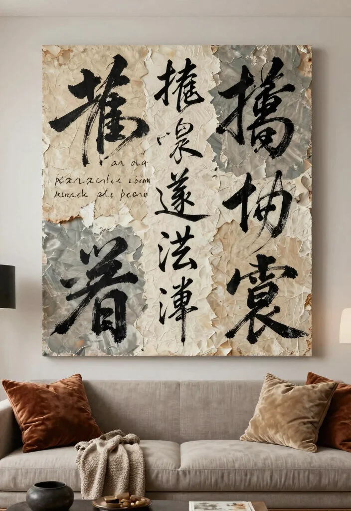 14 Muslim Wall Art Ideas With Beautiful Calligraphy 41 14 Muslim Wall Art Ideas With Beautiful Calligraphy - 11. Textured Calligraphy Art 1