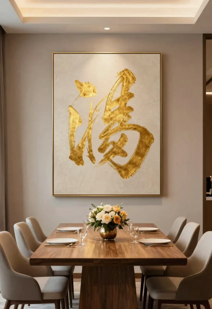 14 Muslim Wall Art Ideas With Beautiful Calligraphy 12 14 Muslim Wall Art Ideas With Beautiful Calligraphy - 2. Elegant Gold Foil Calligraphy 1