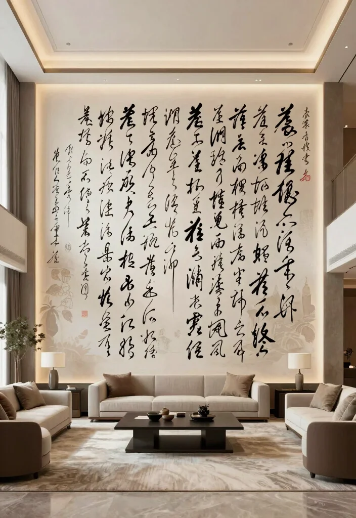 14 Muslim Wall Art Ideas With Beautiful Calligraphy 28 14 Muslim Wall Art Ideas With Beautiful Calligraphy - 8. Large Scale Mural Calligraphy 1