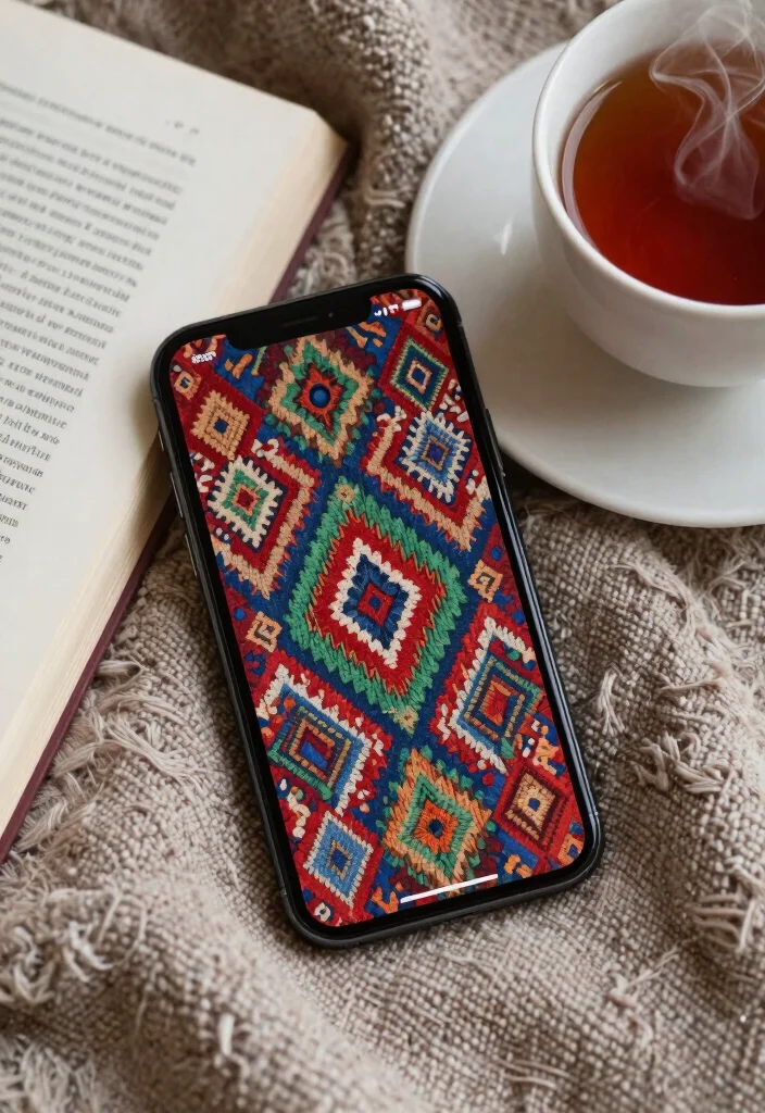 14 Rug Wallpaper iPhone Ideas That Look Aesthetic & Trendy - 1. Bohemian Kilim Pattern 1