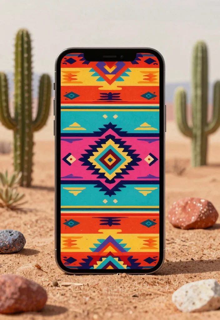 14 Rug Wallpaper iPhone Ideas That Look Aesthetic & Trendy - 6. Colorful Southwest Patterns 1