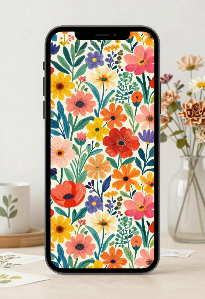 14 Rug Wallpaper iPhone Ideas That Look Aesthetic & Trendy - 8. Artistic Floral Patterns 1