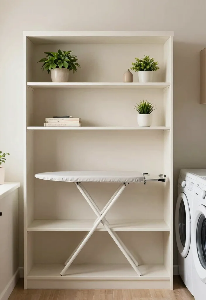 14 Shelf Above Washer and Dryer Ideas That Maximize Space - 10. Multi-functional Shelving 1