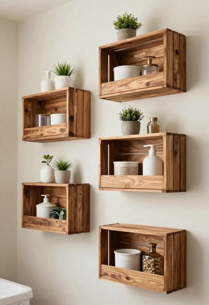 14 Shelf Above Washer and Dryer Ideas That Maximize Space - 11. Wall-Mounted Crates 1
