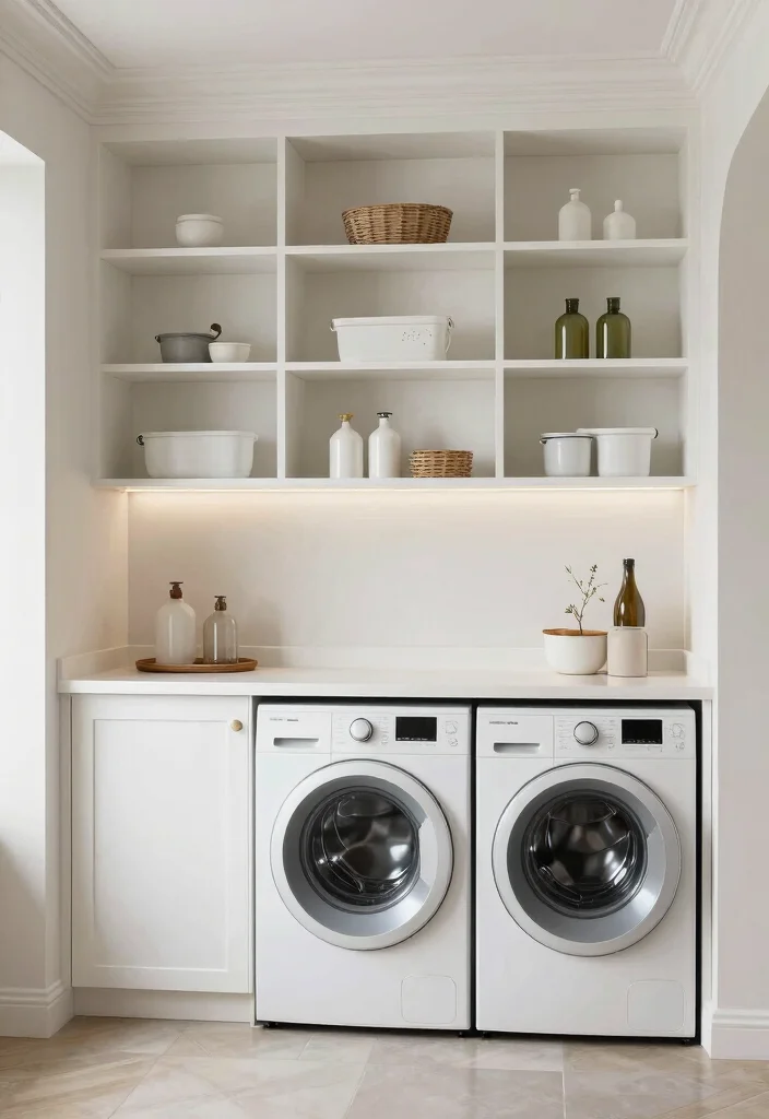 14 Shelf Above Washer and Dryer Ideas That Maximize Space - 14. Custom Built-Ins 1