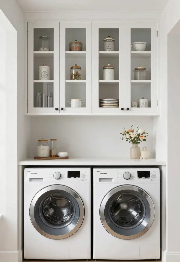 14 Shelf Above Washer and Dryer Ideas That Maximize Space - 9. Cabinet-Style Shelving 1