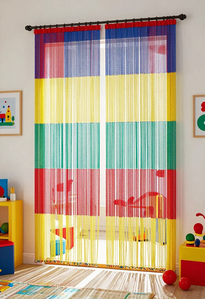 15 Beaded Curtains Doorway 2026 Trending Ideas With Retro Charm - 11. Color Blocked Patterns 1