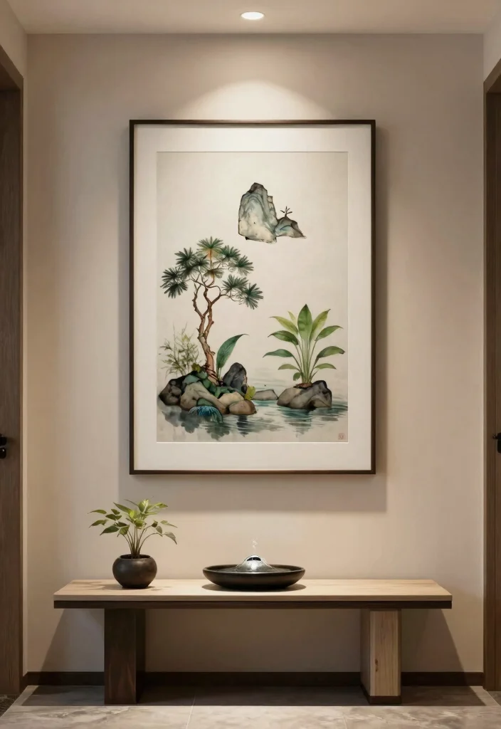 15 Chinese Wall Art Ideas With Elegant Details - 15. Feng Shui-Inspired Art 1