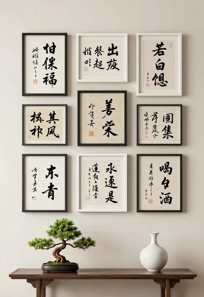 15 Chinese Wall Art Ideas With Elegant Details - 2. Chinese Calligraphy Art 1