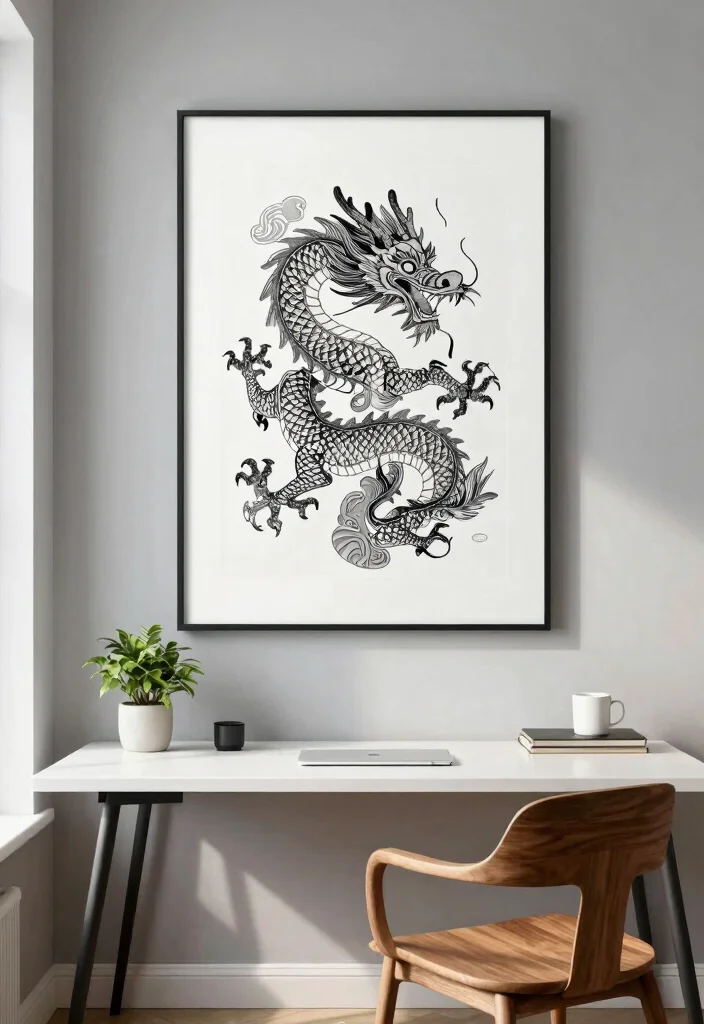 15 Chinese Wall Art Ideas With Elegant Details - 4. Symbolic Dragon Decor 1