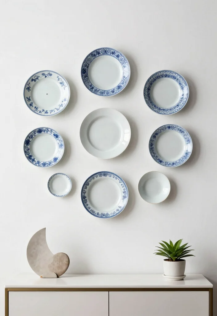 15 Chinese Wall Art Ideas With Elegant Details - 6. Minimalist Chinese Porcelain Art 1