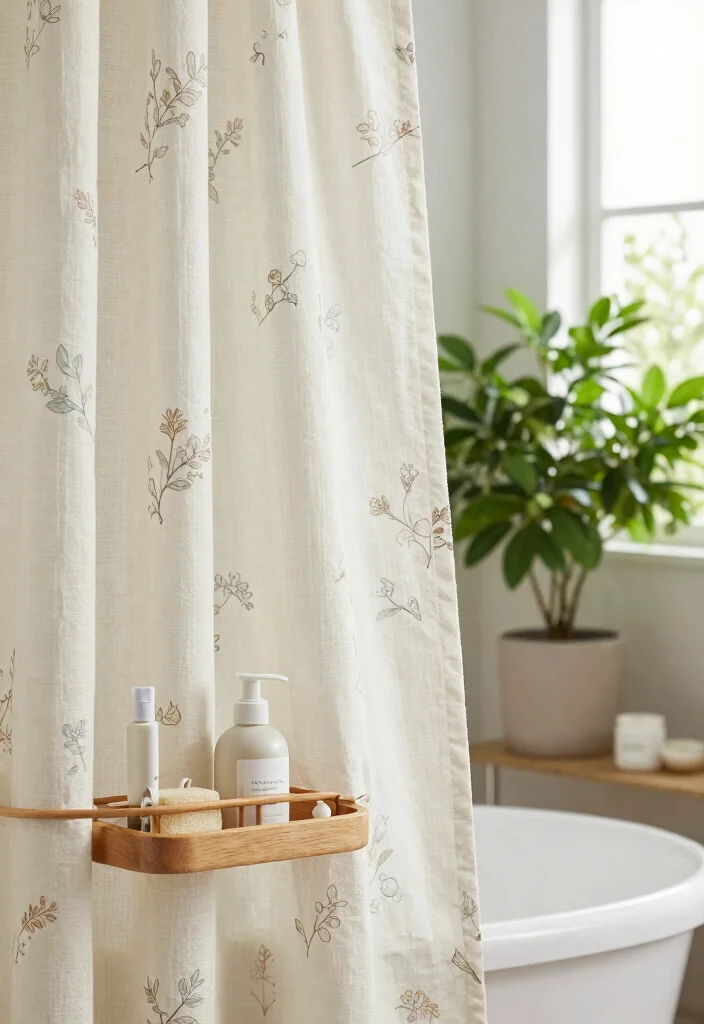 15 Curtains in Bathroom Ideas That Feel Stylish & Fresh - 1. Organic Cotton Shower Curtains 1