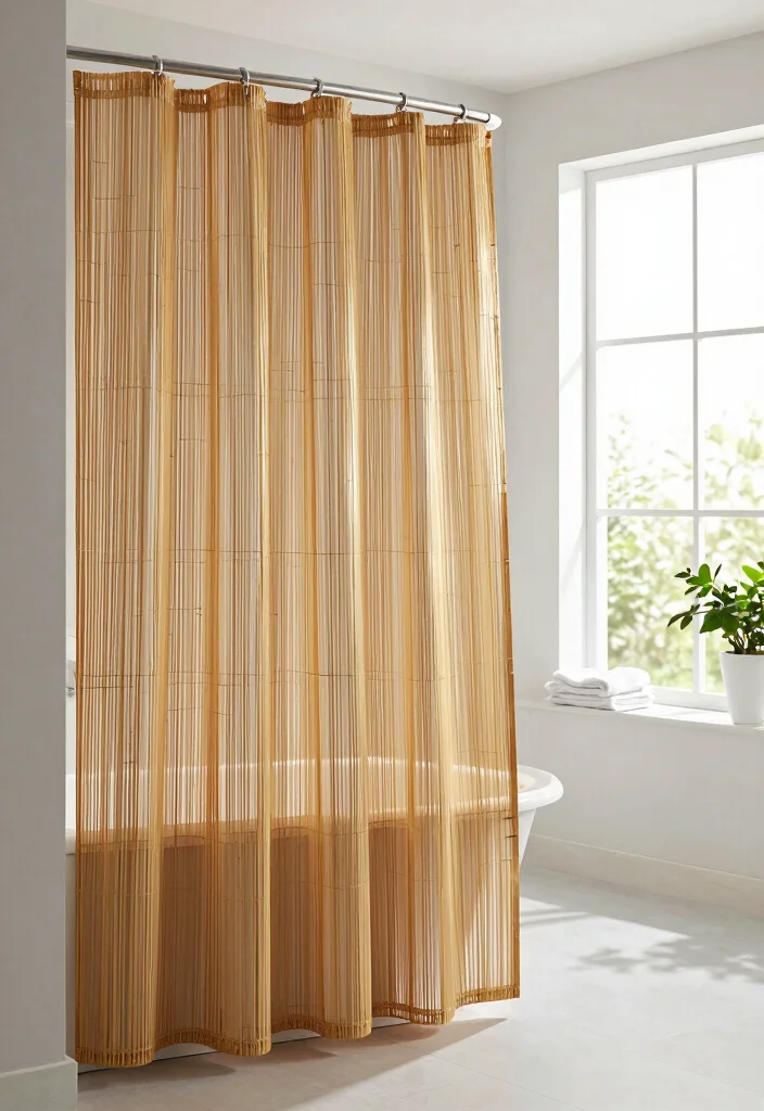 15 Curtains in Bathroom Ideas That Feel Stylish & Fresh - 4. Bamboo Fiber Shower Curtains 1