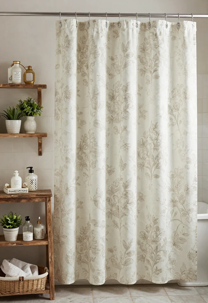 15 Curtains in Bathroom Ideas That Feel Stylish & Fresh - 6. Vintage-Inspired Patterns 1