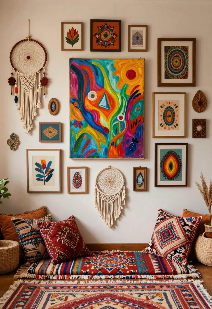15 Eclectic Art Wall Ideas That Show Off Your Personality - 1. Bohemian Dreamscape 1