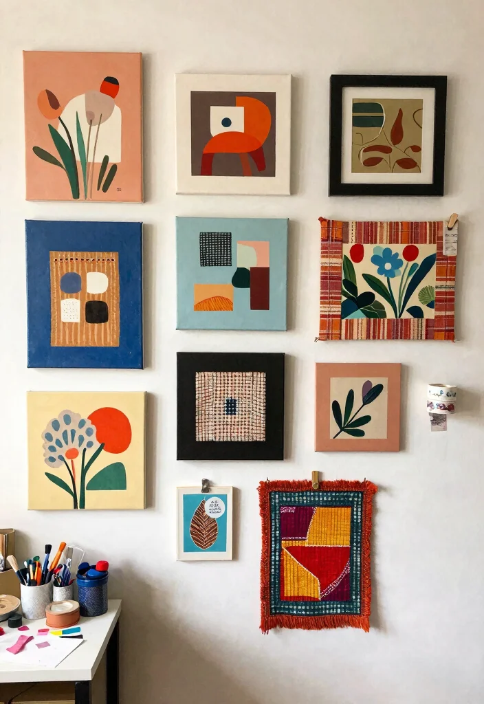 15 Eclectic Art Wall Ideas That Show Off Your Personality - 11. DIY Art and Craft Projects 1