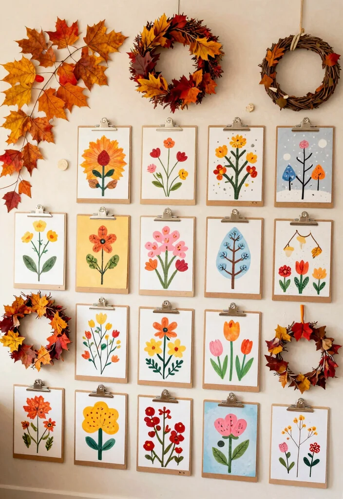 15 Eclectic Art Wall Ideas That Show Off Your Personality - 15. Seasonal Art Displays 1