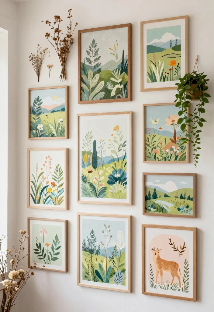 15 Eclectic Art Wall Ideas That Show Off Your Personality - 3. Nature-Inspired Wall Art 1