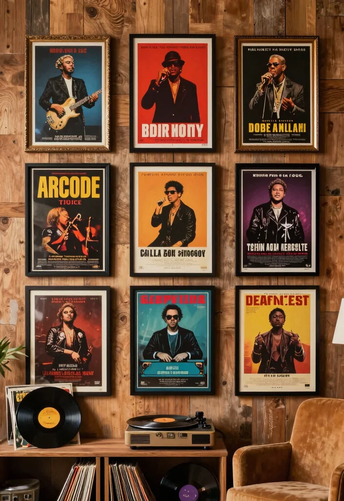 15 Guitar Wall Art Ideas for Music Lovers - 5. Vintage Concert Posters 1