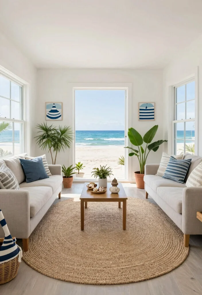 15 Jute Round Rug Ideas That Warm Up Any Space - 10. Coastal Living Inspiration 1