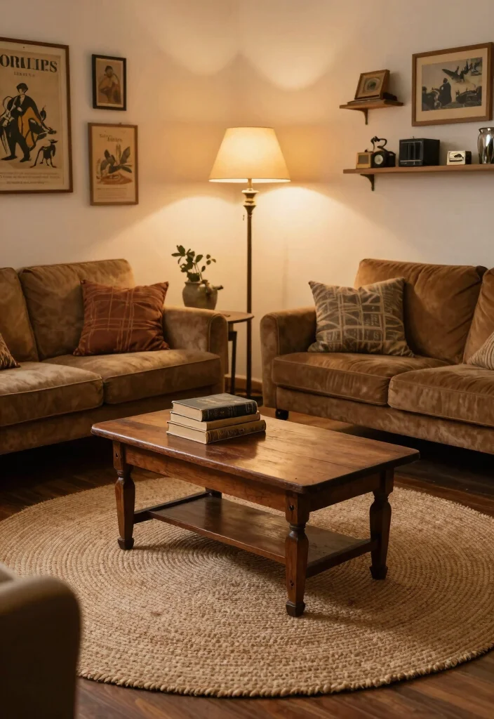 15 Jute Round Rug Ideas That Warm Up Any Space - 9. Vintage Style Revival 1