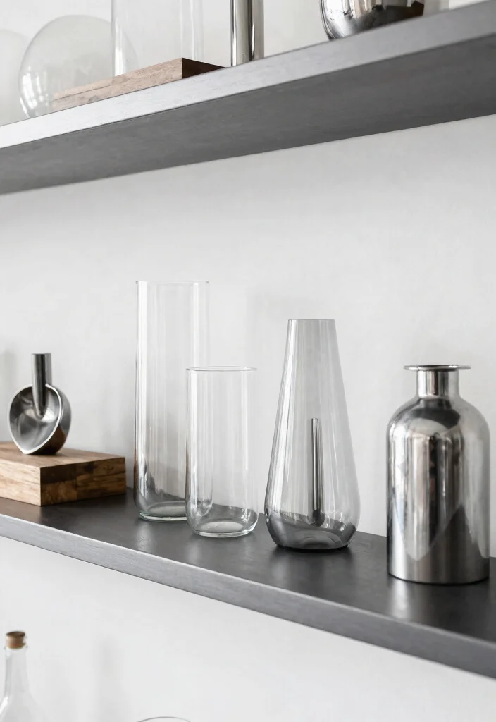 15 Minimalist Shelf Styling Ideas That Feel Clean & Chic 41 15 Minimalist Shelf Styling Ideas That Feel Clean & Chic - 11. Go for a Monochrome Material Palette 1