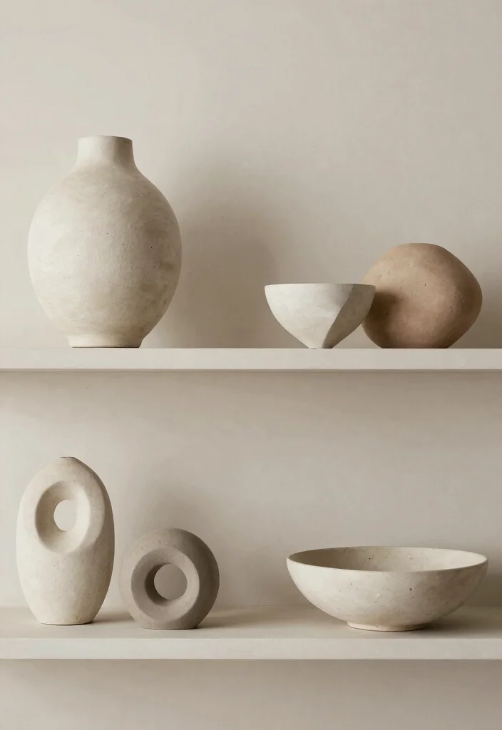 15 Minimalist Shelf Styling Ideas That Feel Clean & Chic 52 15 Minimalist Shelf Styling Ideas That Feel Clean & Chic - 12. Highlight Unique Shapes 1