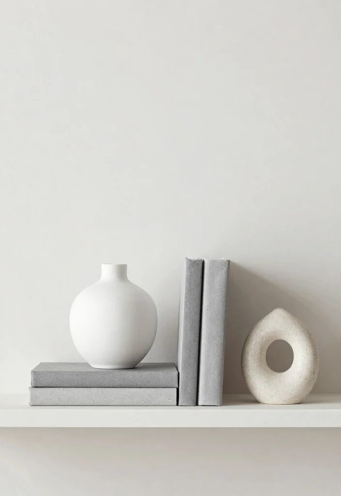 15 Minimalist Shelf Styling Ideas That Feel Clean & Chic 13 15 Minimalist Shelf Styling Ideas That Feel Clean & Chic - 3. Opt for Monochrome Magic 1