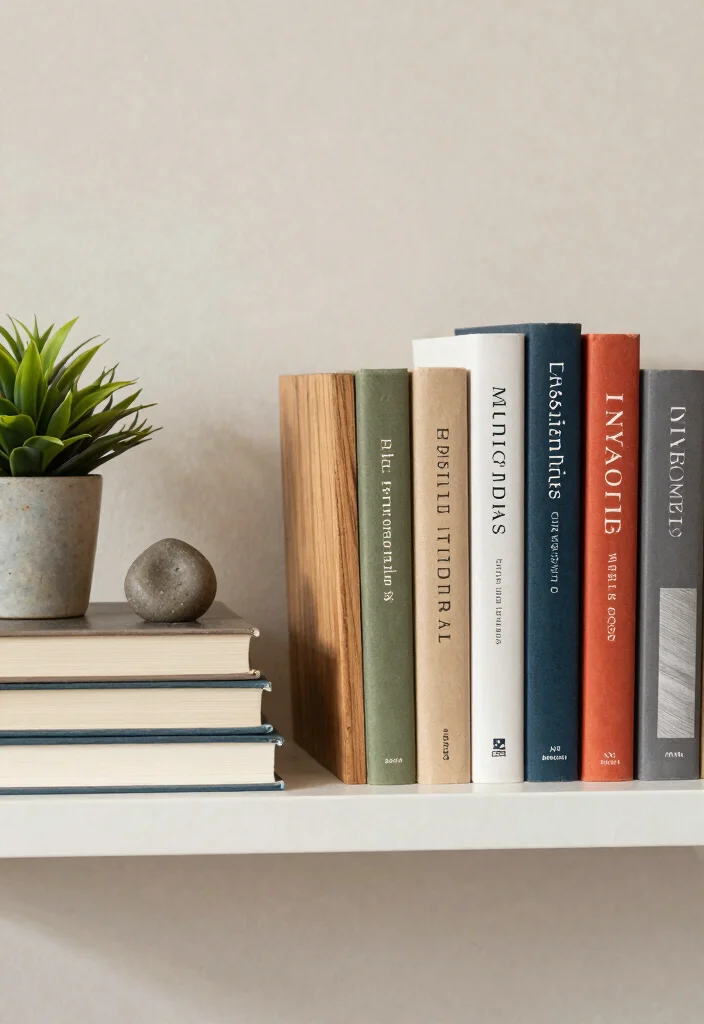 15 Minimalist Shelf Styling Ideas That Feel Clean & Chic 26 15 Minimalist Shelf Styling Ideas That Feel Clean & Chic - 6. Showcase Books with Style 1