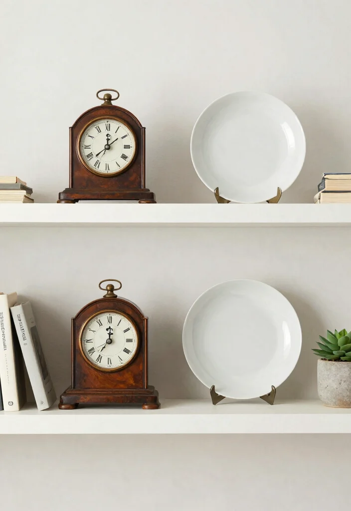 15 Minimalist Shelf Styling Ideas That Feel Clean & Chic 27 15 Minimalist Shelf Styling Ideas That Feel Clean & Chic - 7. Incorporate Antique Finds 1