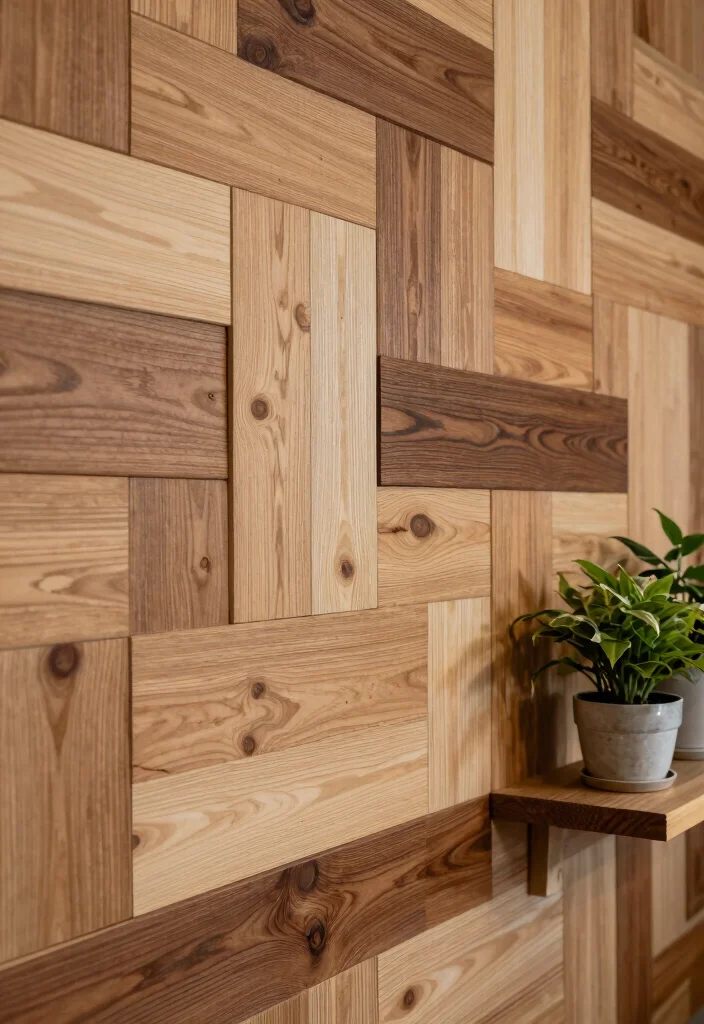 15 Texture Wall Art Ideas That Add Depth & Drama - 1. Layered Wood Panels for a Rustic Touch 1