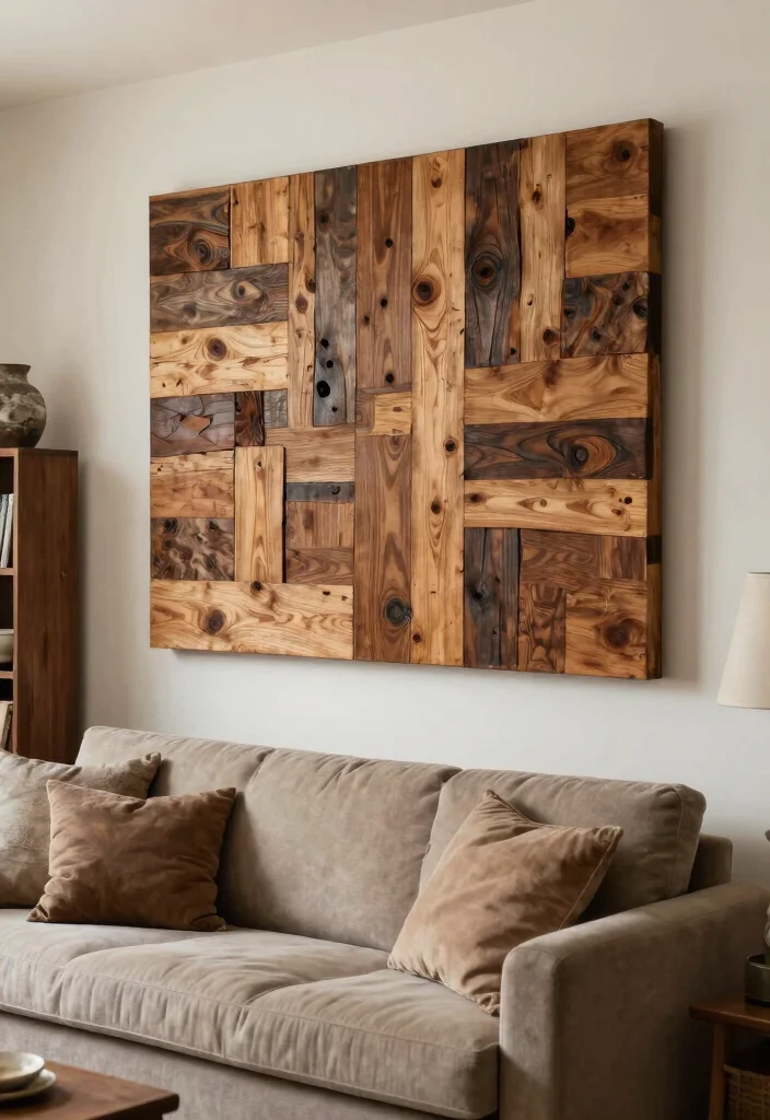 15 Texture Wall Art Ideas That Add Depth & Drama - 11. Reclaimed Wood Art for Eco-Friendly Charm 1