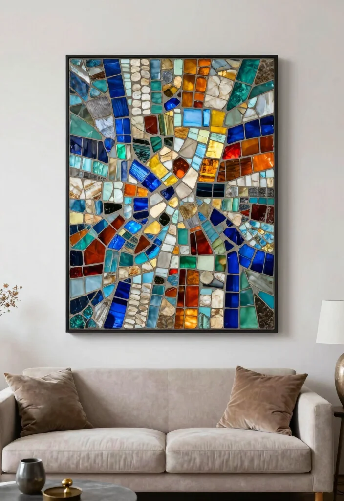 15 Texture Wall Art Ideas That Add Depth & Drama - 13. Mosaic Art for Colorful Expression 1