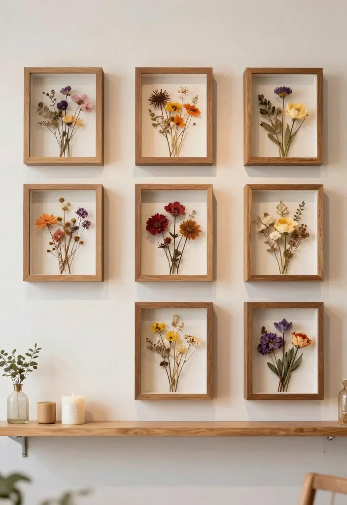 15 Texture Wall Art Ideas That Add Depth & Drama - 5. Dried Flower Arrangements in Shadow Boxes 1