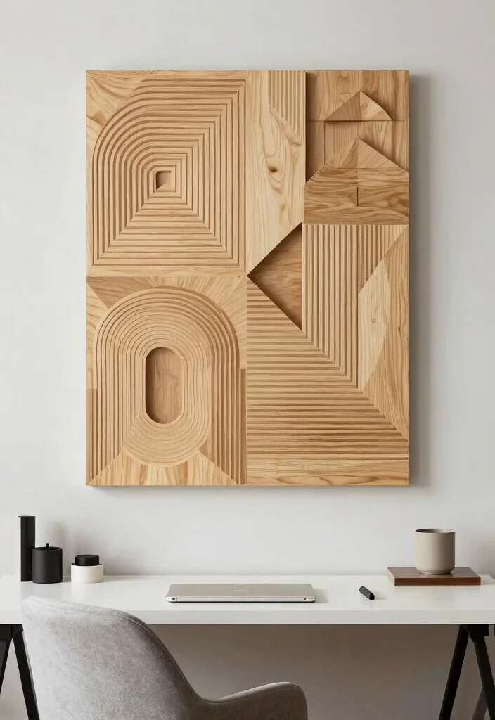 15 Texture Wall Art Ideas That Add Depth & Drama - 9. Plywood Art for a Contemporary Vibe 1