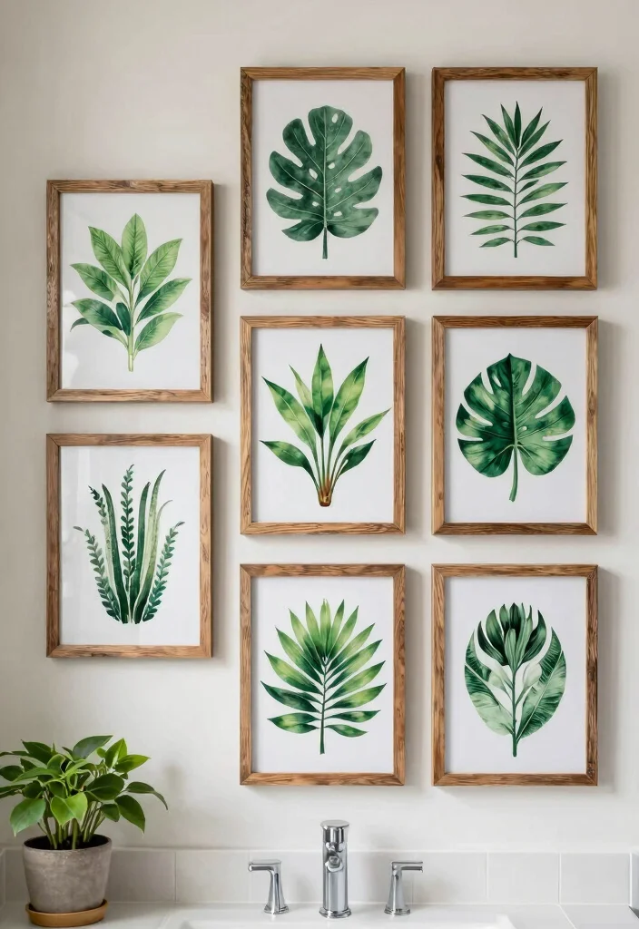 16 Bathroom Frames Decor Wall Art Ideas That Elevate Small Spaces 1 16 Bathroom Frames Decor Wall Art Ideas That Elevate Small Spaces - 1. Eco-Friendly Botanical Prints 1