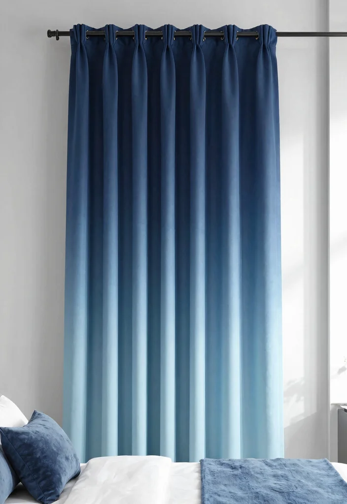 16 Blue Curtains Bedroom Ideas That Feel Calm & Cozy - 6. Two-toned Blue Curtains 1